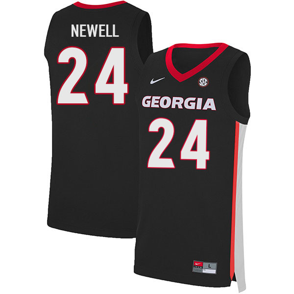 Men #24 Jaden Newell Georgia Bulldogs College Basketball Jerseys Sale-Black